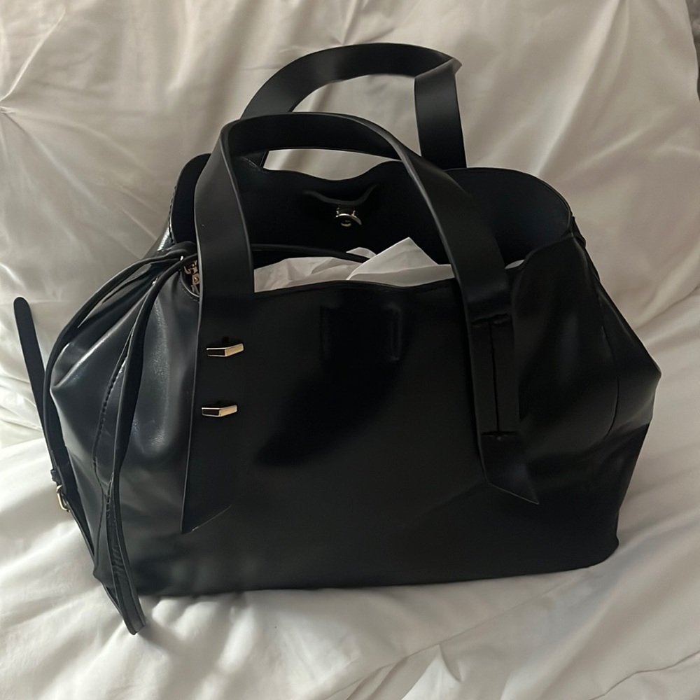 Black satchel bag